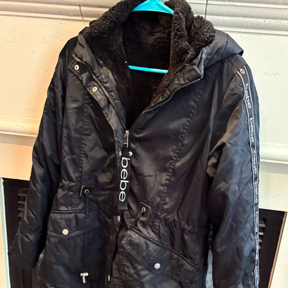 BEBE Black Winter Jacket Women's Size Medium, Lined